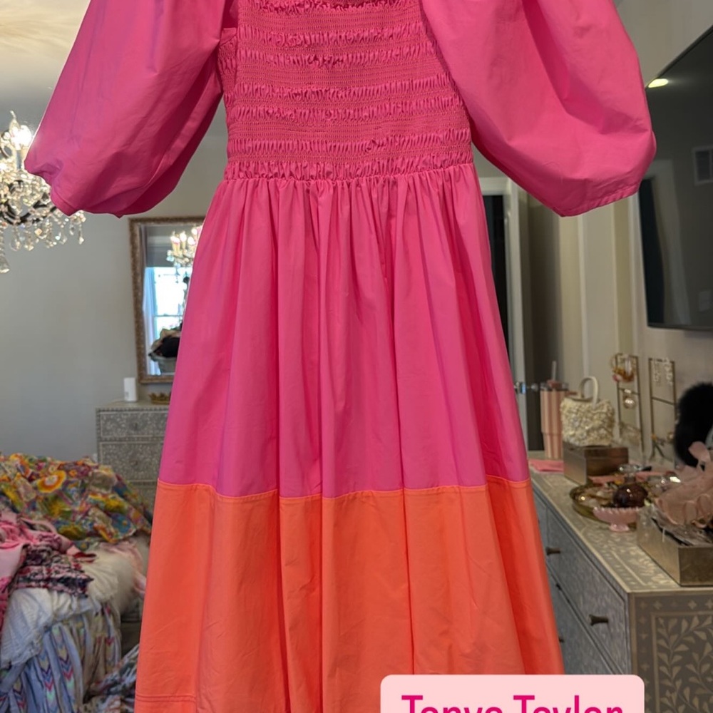 Tanya Taylor Pink and Orange Dress